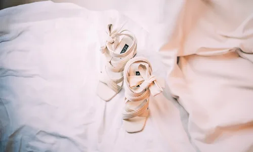 Cream colour footwear