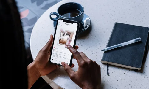 Instagram handle in mobile