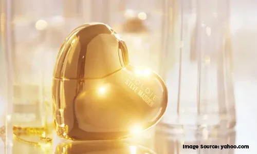 heart shape golden perfume